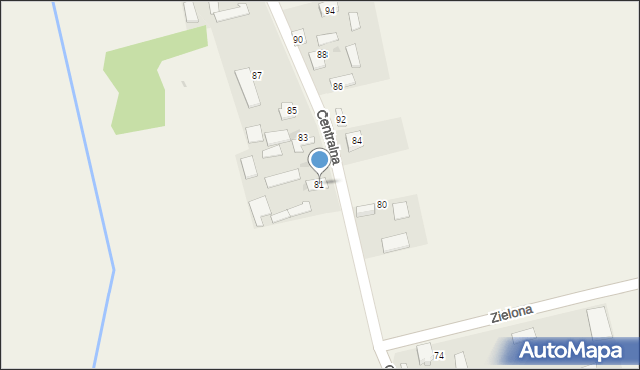 Kuźnica Grodziska, Centralna, 81, mapa Kuźnica Grodziska