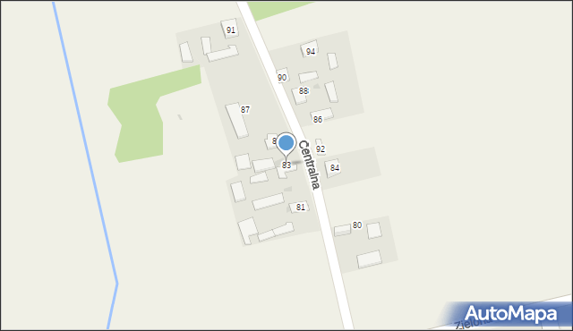 Kuźnica Grodziska, Centralna, 83, mapa Kuźnica Grodziska