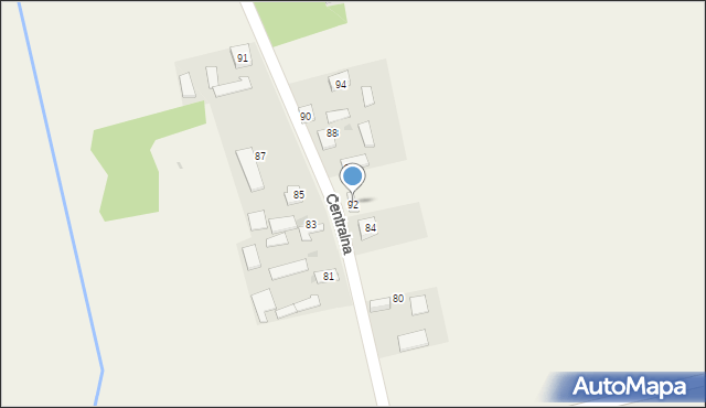 Kuźnica Grodziska, Centralna, 92, mapa Kuźnica Grodziska