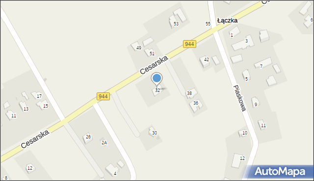 Łączka, Cesarska, 32, mapa Łączka