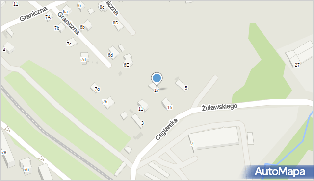 Limanowa, Ceglarska, 17, mapa Limanowa