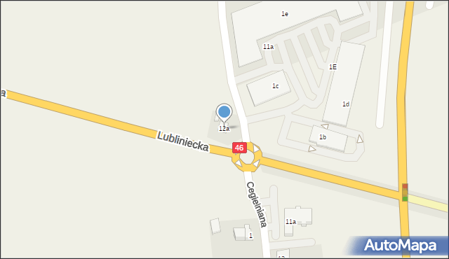 Lisowice, Cegielniana, 12a, mapa Lisowice