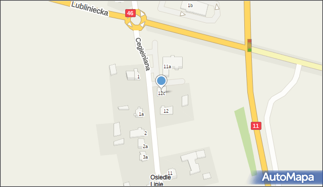 Lisowice, Cegielniana, 12c, mapa Lisowice