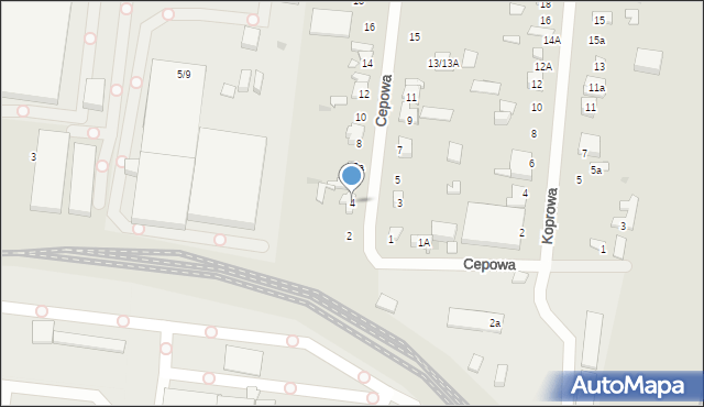 Łódź, Cepowa, 4, mapa Łodzi