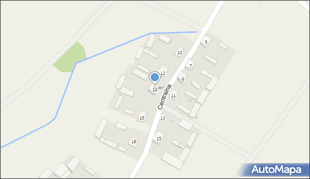 Łosinno, Centralna, 14, mapa Łosinno