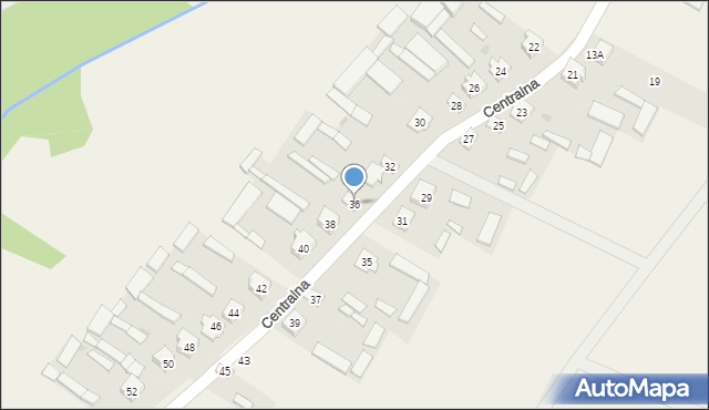 Łosinno, Centralna, 36, mapa Łosinno