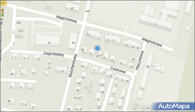Lublin, Cedrowa, 10, mapa Lublina