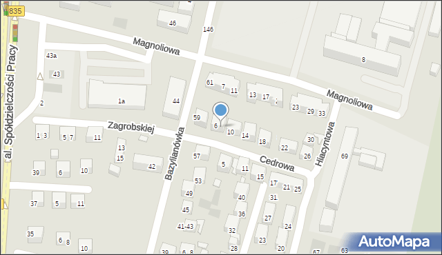 Lublin, Cedrowa, 8, mapa Lublina