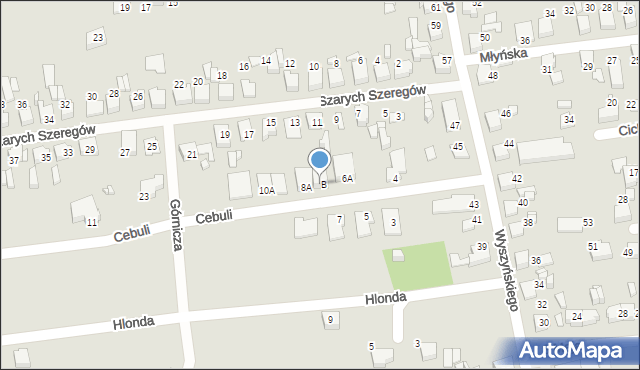 Lubliniec, Cebuli Józefa, ks., 8B, mapa Lubliniec