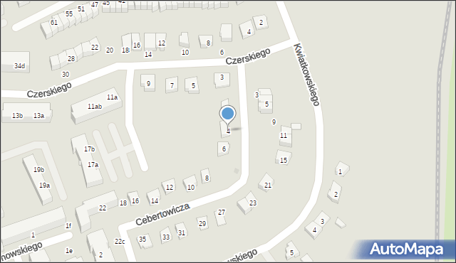 Malbork, Cebertowicza Romualda, prof., 4, mapa Malborka