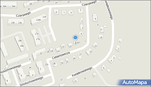 Malbork, Cebertowicza Romualda, prof., 8, mapa Malborka