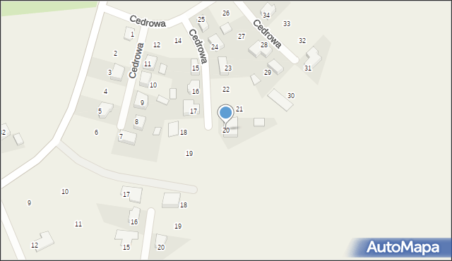 Marszew, Cedrowa, 20, mapa Marszew