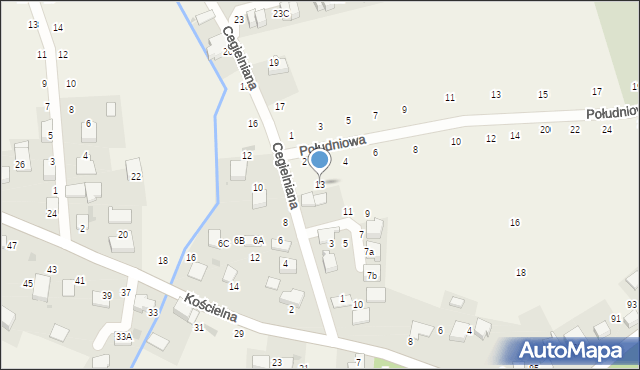 Modlnica, Cegielniana, 13, mapa Modlnica