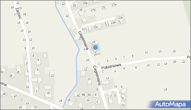 Modlnica, Cegielniana, 17, mapa Modlnica