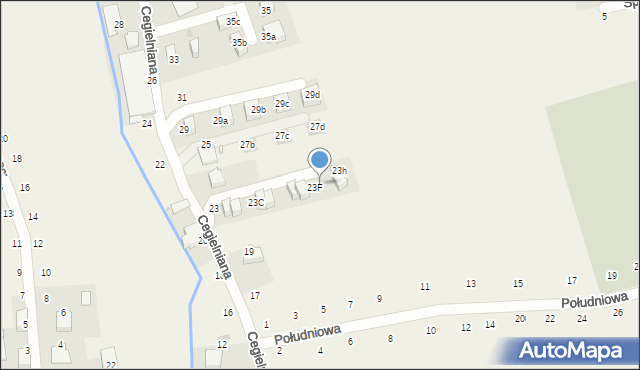 Modlnica, Cegielniana, 23g, mapa Modlnica