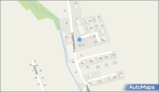 Modlnica, Cegielniana, 33, mapa Modlnica