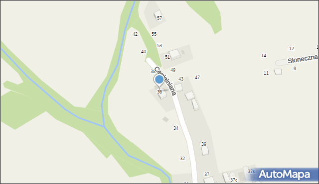 Modlnica, Cegielniana, 36, mapa Modlnica