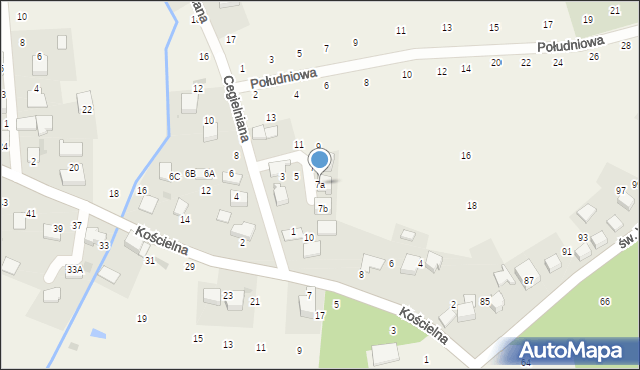 Modlnica, Cegielniana, 7a, mapa Modlnica