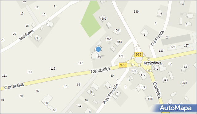 Moszczenica, Cesarska, 119, mapa Moszczenica