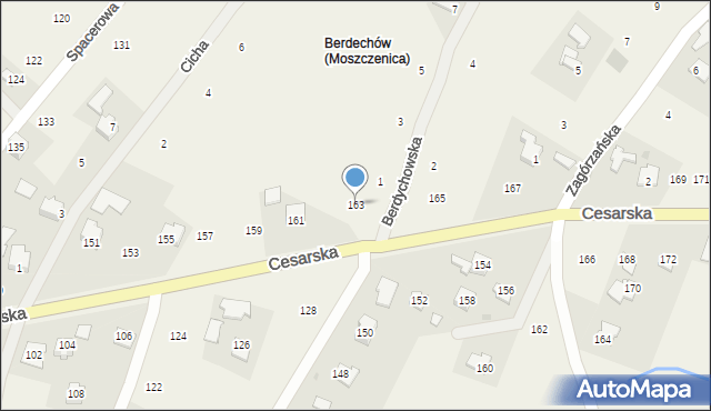 Moszczenica, Cesarska, 163, mapa Moszczenica