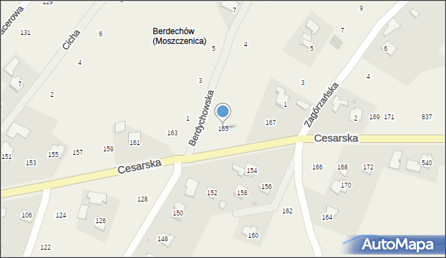 Moszczenica, Cesarska, 165, mapa Moszczenica