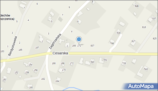 Moszczenica, Cesarska, 171, mapa Moszczenica