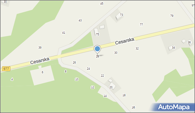 Moszczenica, Cesarska, 28, mapa Moszczenica