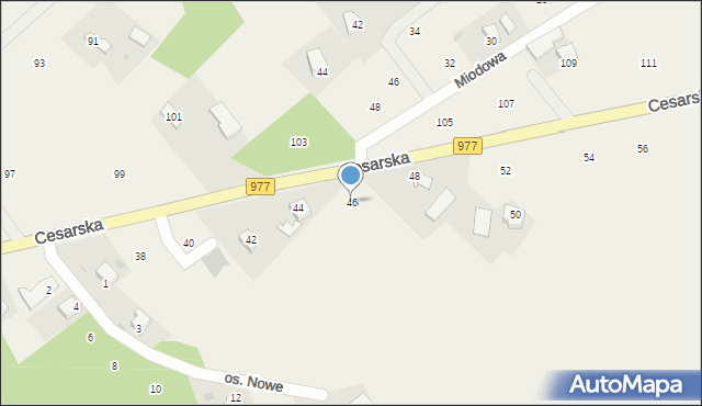 Moszczenica, Cesarska, 46, mapa Moszczenica