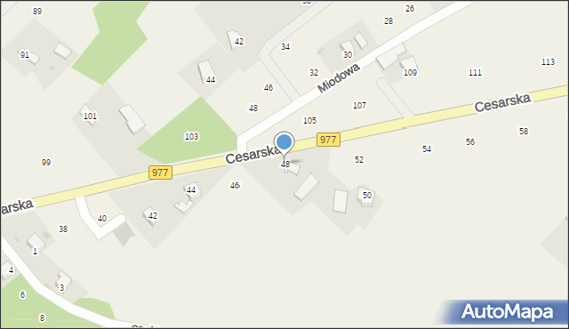 Moszczenica, Cesarska, 48, mapa Moszczenica