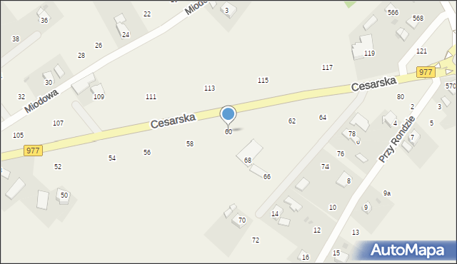 Moszczenica, Cesarska, 60, mapa Moszczenica