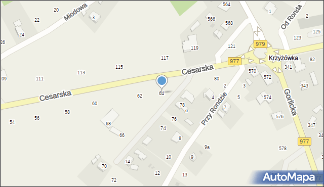 Moszczenica, Cesarska, 64, mapa Moszczenica