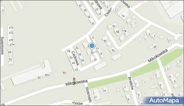 Mysłowice, Cedrowa, 23, mapa Mysłowice