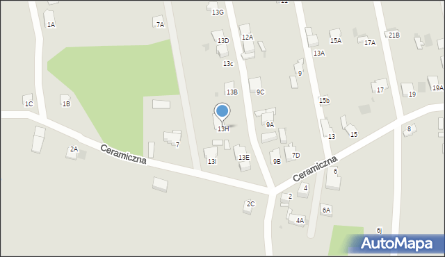 Myszków, Ceramiczna, 13H, mapa Myszków