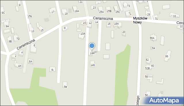 Myszków, Ceramiczna, 14A, mapa Myszków