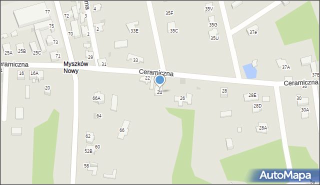 Myszków, Ceramiczna, 24, mapa Myszków