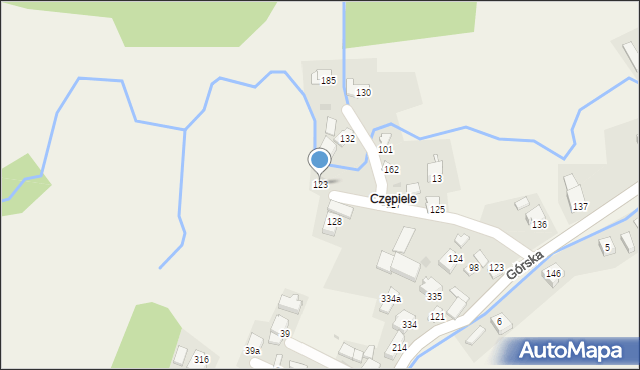 Nieledwia, Cępieli, 123, mapa Nieledwia