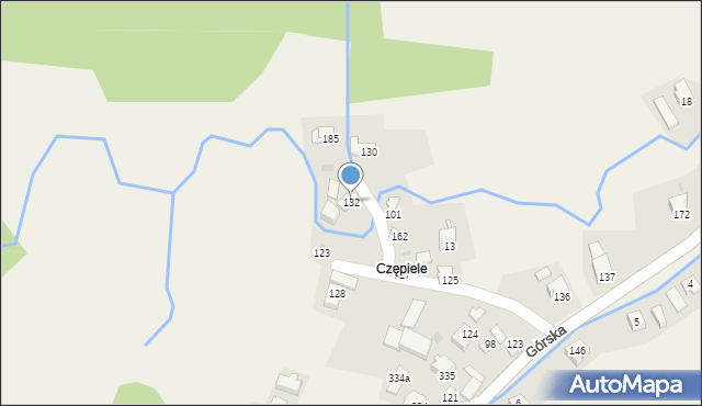 Nieledwia, Cępieli, 132, mapa Nieledwia