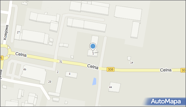 Nowy Tomyśl, Celna, 1, mapa Nowy Tomyśl