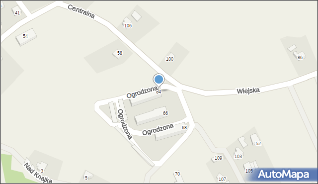 Ogrodzona, Centralna, 64, mapa Ogrodzona