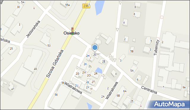 Osielsko, Centralna, 2C, mapa Osielsko