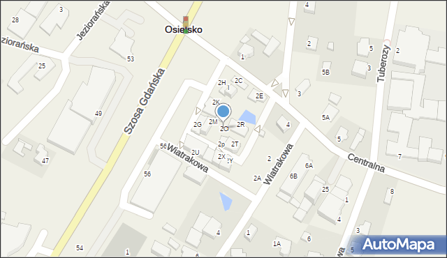 Osielsko, Centralna, 2O, mapa Osielsko