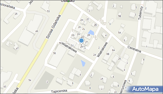 Osielsko, Centralna, 2X, mapa Osielsko