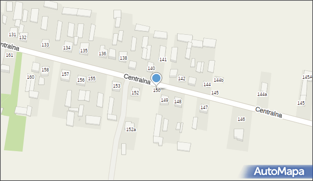 Osiny, Centralna, 150, mapa Osiny