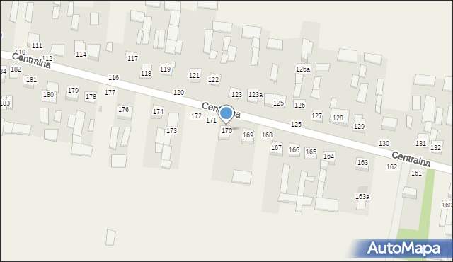 Osiny, Centralna, 170, mapa Osiny