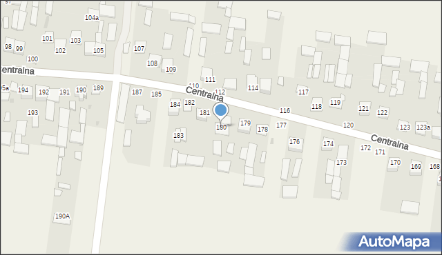 Osiny, Centralna, 180, mapa Osiny