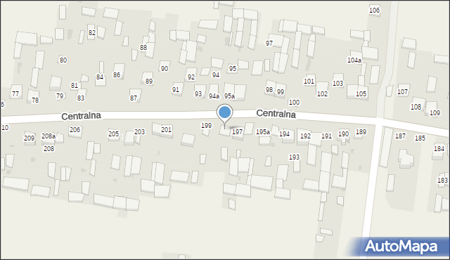 Osiny, Centralna, 198, mapa Osiny