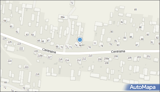 Osiny, Centralna, 75, mapa Osiny