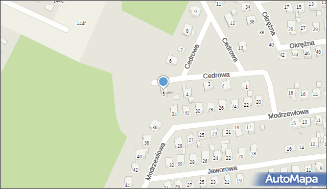 Ostrowiec Świętokrzyski, Cedrowa, 5, mapa Ostrowiec Świętokrzyski
