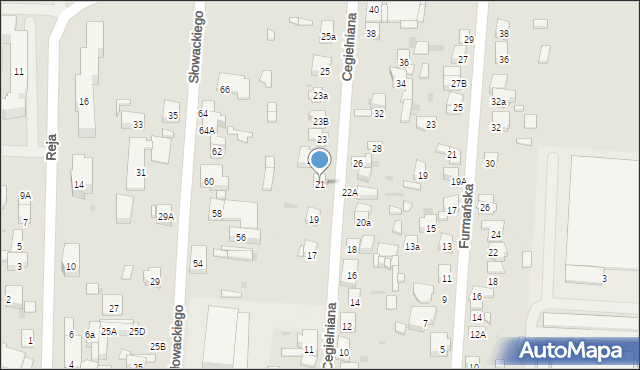 Ostrowiec Świętokrzyski, Cegielniana, 21, mapa Ostrowiec Świętokrzyski