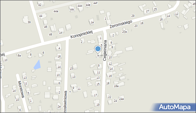 Ozorków, Cegielniana, 7, mapa Ozorków